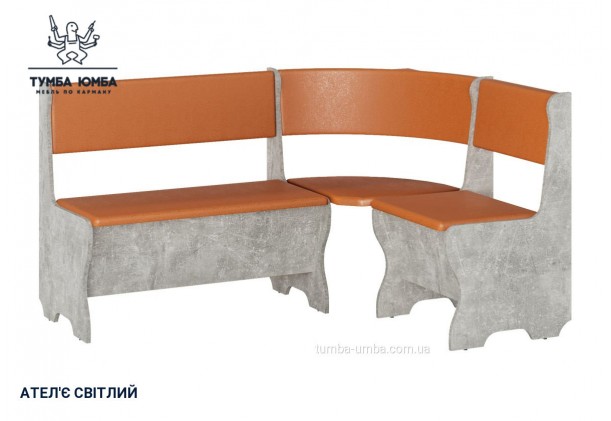 Фото товару «Кухонний куток Мальта» у кольорі ательє світлий, загальний вигляд - Компанит - Тумба-Юмба
