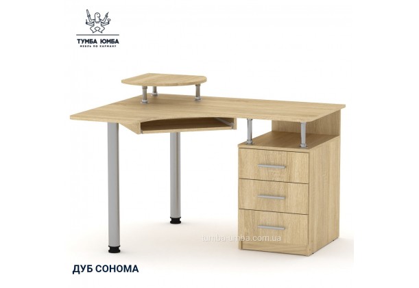Фото товара «Компьютерный стол СУ-2» в цвете дуб сонома, общий вид - Компанит - Тумба-Юмба