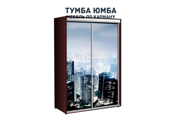 фото недорогой красивый и современный шкаф-купе 1000/450/2100 с раздвижными дверьми с фотопечатью из ЛДСП от производителя в интернет-магазине TUMBA-UMBA™ Украина