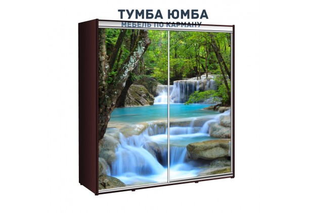 фото недорогой красивый и современный шкаф-купе 2000/450/2100 с раздвижными дверьми c фотопечатью из ЛДСП от производителя в интернет-магазине TUMBA-UMBA™ Украина