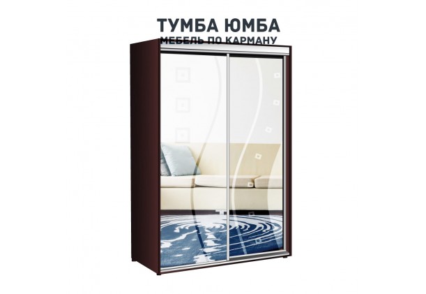 фото недорогой красивый и современный шкаф-купе 1200/600/2100 с раздвижными дверьми с пескоструйным рисунком из ЛДСП от производителя в интернет-магазине TUMBA-UMBA™ Украина