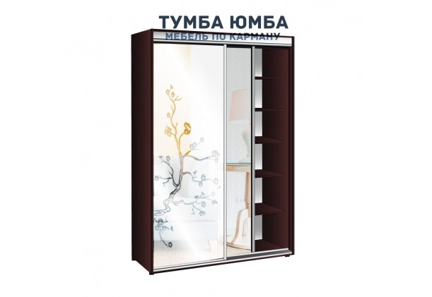 фото недорогой красивый и современный шкаф-купе 1300/450/2400 с раздвижными дверьми с фотопечатью из ЛДСП от производителя в интернет-магазине TUMBA-UMBA™ Украина