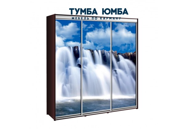 фото недорогой красивый и современный шкаф-купе 2200/450/2400 с раздвижными дверьми с фотопечатью из ЛДСП от производителя в интернет-магазине TUMBA-UMBA™ Украина