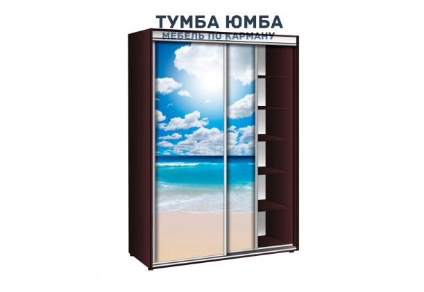 фото недорогой красивый и современный шкаф-купе 1500/600/2400 с раздвижными дверьми c фотопечатью из ЛДСП от производителя в интернет-магазине TUMBA-UMBA™ Украина