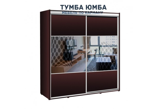 фото недорогой красивый и современный шкаф-купе 2000/600/2400 с раздвижными дверьми c зеркалами из ЛДСП от производителя в интернет-магазине TUMBA-UMBA™ Украина