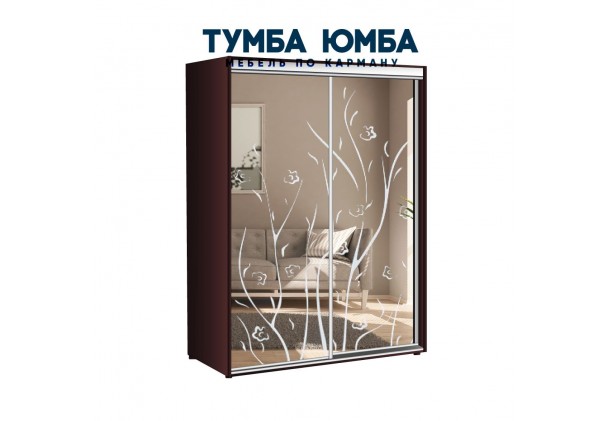 фото недорогой красивый и современный шкаф-купе 1500/450/2200 с зеркальными раздвижными дверьми из ЛДСП от производителя в интернет-магазине TUMBA-UMBA™ Украина