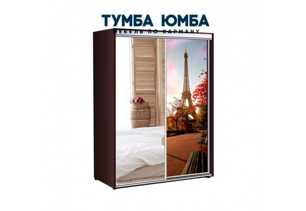 фото недорогой красивый и современный шкаф-купе 1600/600/2200 с раздвижными дверьми с фотопечатью из ЛДСП от производителя в интернет-магазине TUMBA-UMBA™ Украина