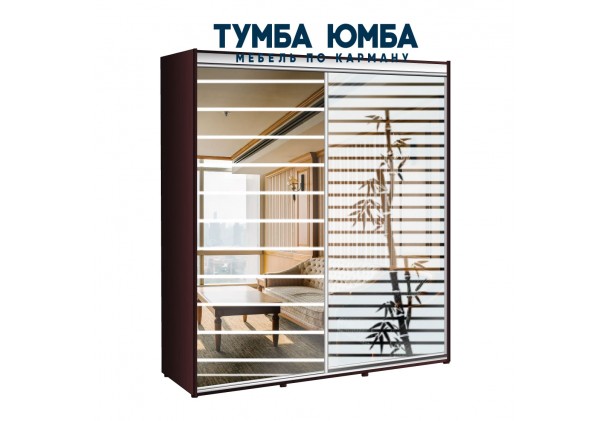 фото недорогой красивый и современный шкаф-купе 2000/600/2200 с зеркальными раздвижными дверьми из ЛДСП от производителя в интернет-магазине TUMBA-UMBA™ Украина