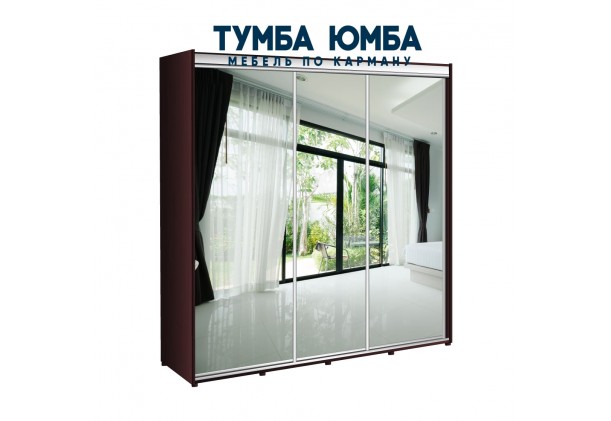 фото недорогой красивый и современный шкаф-купе 2200/450/2200 с раздвижными дверьми с чистыми зеркалами из ЛДСП от производителя в интернет-магазине TUMBA-UMBA™ Украина