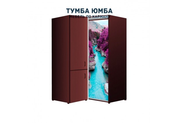 фото недорогой красивый угловой шкаф-купе с пеналом-1 1200х2100 c фотопечатью, низкая цена от производителя в интернет-магазине TUMBA-UMBA™ Украина