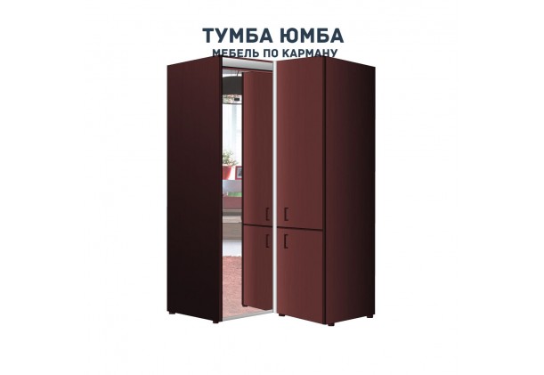 фото недорогой красивый угловой шкаф-купе с пеналом-1 1000х2400 c зеркалом, низкая цена от производителя в интернет-магазине TUMBA-UMBA™ Украина