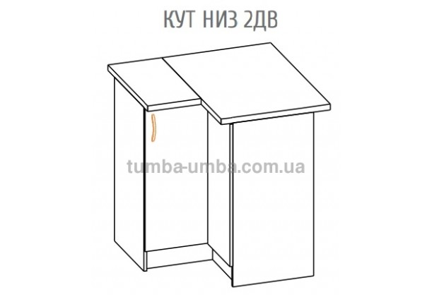 Фото-схема тумбы Оля-МС  Угол низ 2Дв Мебель-Сервис дешево от производителя с доставкой по всей Украине