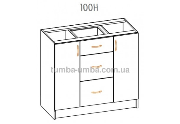 Фото-схема тумбы Оля-МС Низ 100 Мебель-Сервис дешево от производителя с доставкой по всей Украине