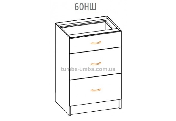 Фото-схема тумбы Оля-МС Низ с ящиком 60 Мебель-Сервис дешево от производителя с доставкой по всей Украине