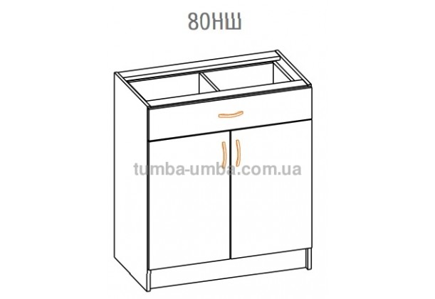 Фото-схема тумбы Оля-МС Низ с ящиком 80 Мебель-Сервис дешево от производителя с доставкой по всей Украине