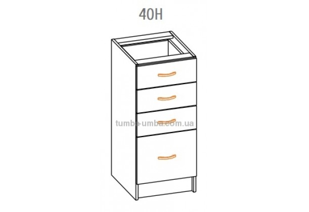 Фото-схема тумбы Алина "Низ 40Н" Мебель-Сервис дешево от производителя с доставкой по всей Украине
