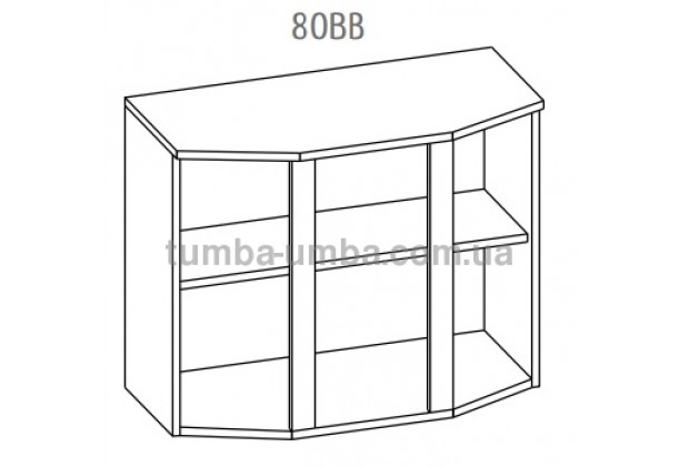 Фото-схема тумбы-витрины Алина "Верх 80ВВ" Мебель-Сервис дешево от производителя с доставкой по всей Украине