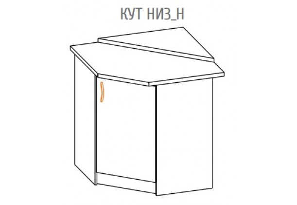 Фото-схема угловой кухонной тумбы Алина "Низ" Мебель-Сервис дешево от производителя с доставкой по всей Украине