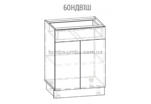 Фото-схема шкаф-стол Грета 60НДВ1Ш Мебель-Сервис дешево от производителя с доставкой по всей Украине