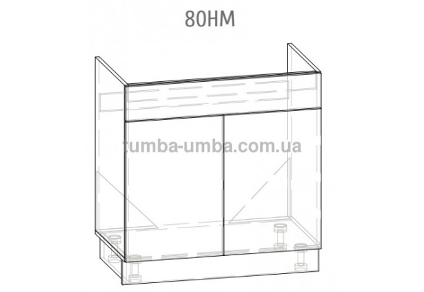 Фото-схема тумба под мойку Грета 80НМ Мебель-Сервис дешево от производителя с доставкой по всей Украине