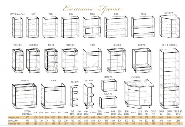 Кухонный шкаф-стол Грета 30НДВ1Ш 30 см