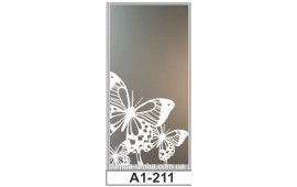 Пескоструйный рисунок А1-211 на одну дверь шкафа-купе. Бабочки