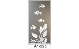 Пескоструйный рисунок А1-225 на одну дверь шкафа-купе. Рыбки