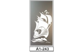 Пескоструйный рисунок А1-243 на одну дверь шкафа-купе. Корабль