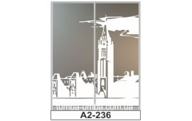 Пескоструйный рисунок А2-236 на две двери шкафа-купе. Город