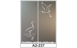 Пескоструйный рисунок А2-237 на две двери шкафа-купе. Птицы