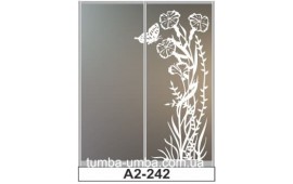 Пескоструйный рисунок А2-242 на две двери шкафа-купе. Цветы