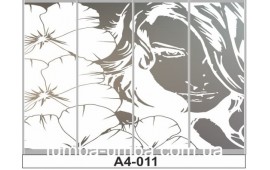 Пескоструйный рисунок А4-011 на четыре двери шкафа-купе. Девушка