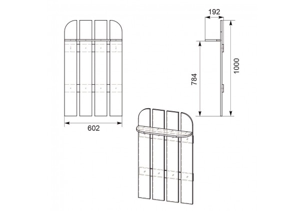Навесная вешалка В-5
