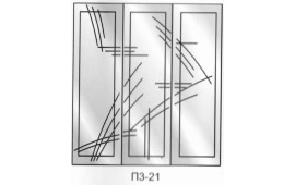 Пескоструйный рисунок П3-21 на три двери шкафа-купе. Узор