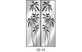 Пескоструйный рисунок 02-14 на две двери шкафа-купе. Пальмы