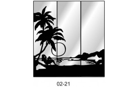 Пескоструйный рисунок 02-21 на три двери шкафа-купе. Пальмы