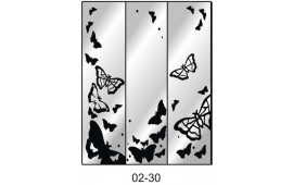 Пескоструйный рисунок 02-30 на три двери шкафа-купе. Бабочки