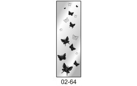 Пескоструйный рисунок 02-64 на одну дверь шкафа-купе. Бабочки