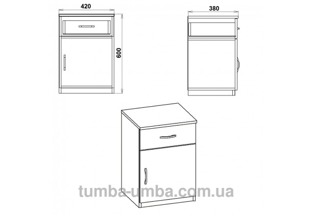 Тумба прикроватная пкт 3