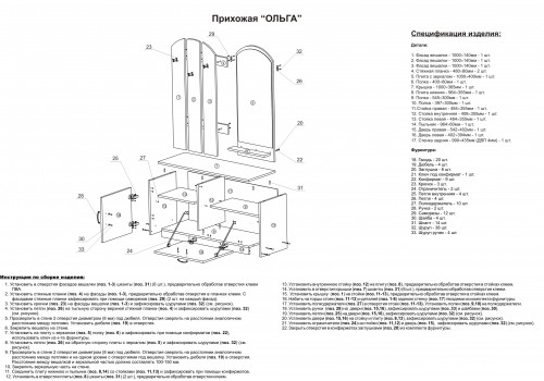 Прихожая ольга инструкция по сборке