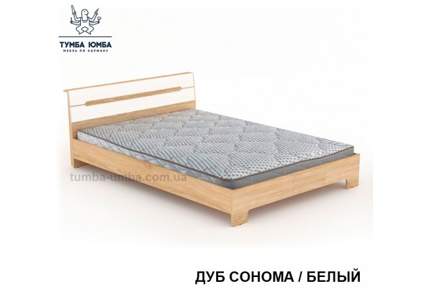 фото стандартная кровать СМ-140 см Алекс в спальню, на дачу или для общежития в цвете дуб сонома дешево от производителя с доставкой по всей Украине