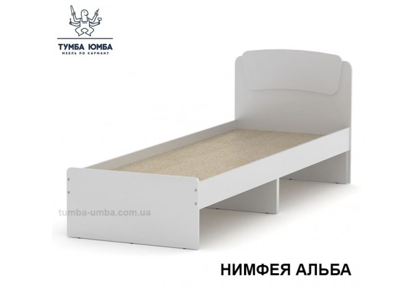 фото стандартная кровать Классика-80 см Компанит в спальню, на дачу или для общежития в белом цвете дешево от производителя с доставкой по всей Украине