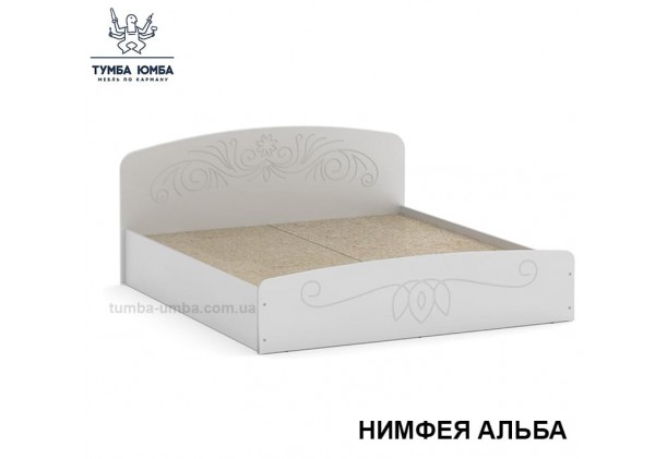 фото стандартная кровать Нежность-140 МДФ с нишей для хранения Компанит в спальню, на дачу или для общежития в цвете Нимфея Альба (белый структурный) дешево от производителя с доставкой по всей Украине