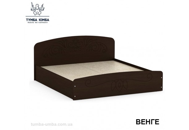 фото стандартная кровать Нежность-160 МДФ с нишей для хранения Компанит в спальню, на дачу или для общежития в цвете Венге дешево от производителя с доставкой по всей Украине