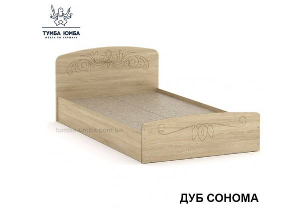 фото стандартная кровать Нежность-90 МДФ с нишей для хранения Компанит в спальню, на дачу или для общежития в цвете дуб сонома дешево от производителя с доставкой по всей Украине