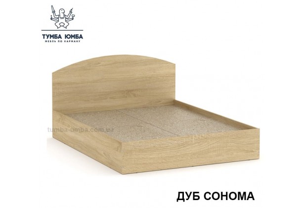 фото стандартная кровать 140 см с нишей для хранения Компанит в спальню, на дачу или для общежития в цвете дуб сонома дешево от производителя с доставкой по всей Украине