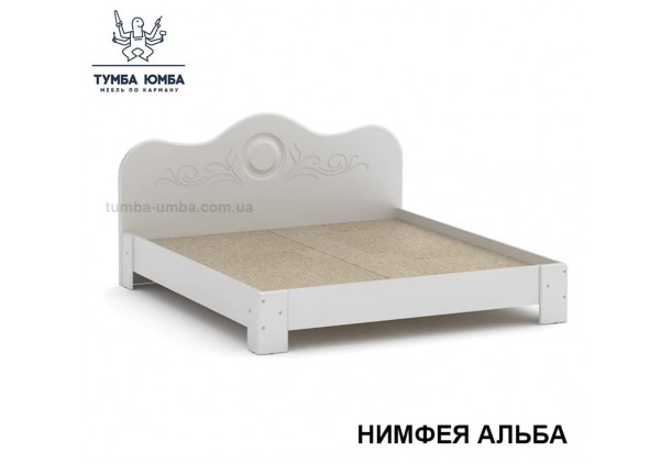 фото стандартная кровать-150 МДФ Компанит в спальню, на дачу или для общежития в цвете Нимфея Альба (белый структурный) дешево от производителя с доставкой по всей Украине