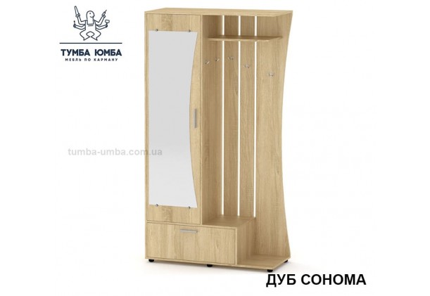 Фото готовая прихожая Юлия со шкафом и зеркалом в коридор в цвете дуб сонома дешево от производителя с доставкой по всей Украине
