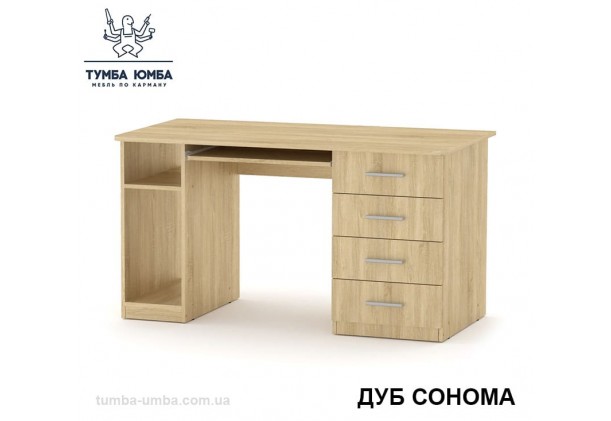 Фото готовый прямой стандартный стол СКМ-11 в офис или домой для ноутбука или ПК в цвете дуб сонома дешево от производителя с доставкой по всей Украине