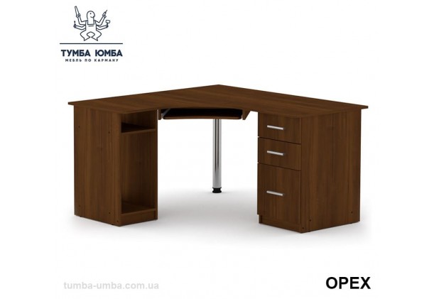 Фото готовый угловой стандартный стол СУ-9 в офис или домой для ноутбука или ПК в цвете Орех Экко дешево от производителя с доставкой по всей Украине